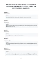 Nrf Business Of Retail Certification Exam&NewLine;Questions And Answers Solved Correctly&NewLine;Latest Update Graded A&plus;&NewLine;