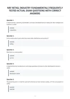 Nrf Retail Industry Fundamentals Frequently&NewLine;Tested Actual Exam Questions With Correct&NewLine;Answers