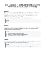Nsg 2522 Exam &num;3 Oncology Questions With&NewLine;Complete Answers &lpar;100&percnt; Accurate&rpar;