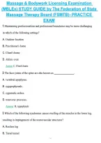 Fsmtb Massage & Bodywork Licensing Exam 2026&sol;2027 &vert; Mblex Practice Questions & Answers &vert; Massage Therapy Board Exam Review