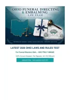 Latest 2026 Ohio Laws And Rules Test For Funeral Directors Q&A 100&percnt; Correct Answers