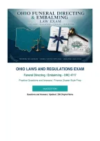 Latest 2026 Ohio Laws And Regulations Exam - Funeral Directing&sol;Embalming Orc 4717 Q&A 100&percnt; Pass