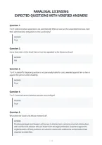 Paralegal Licensing&NewLine;Expected Questions With Verified Answers