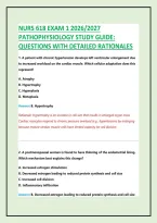NURS 618 Exam 1 2026&sol;2027 Pathophysiology Study Guide&colon; Questions with Detailed Rationales