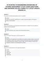 Pltw Intro To Engineering Design End Of&NewLine;Course Assessment Study Guide Questions&NewLine;And Answers Solved Correctly Latest Update&NewLine;Graded A&plus;&NewLine;