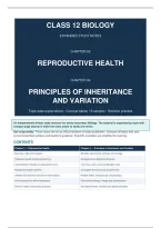 Study Notes Biology &vert; Reproductive Health & Inheritance &vert; Grade 12 &vert; 2026&sol;27