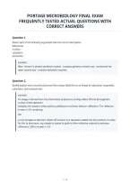 Portage Microbiology Final Exam Frequently Tested Actual Questions With Correct Answers&period;pdf&NewLine;&NewLine;