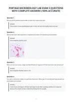 Portage Microbiology Lab Exam 3 Questions With Complete Answers &lpar;100- Accurate&rpar;&period;Pdf&NewLine;&NewLine;