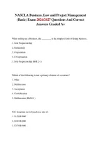NASCLA Business&comma; Law and Project Management &lpar;Basic&rpar; Practice Test 2 Exam 2026&sol;2027 Questions And Correct Answers Graded A&plus;&NewLine;&NewLine;