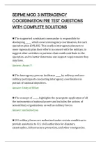 Sejpme Mod 3 Interagency&NewLine;Coordination Pre Test Questions&NewLine;With Complete Solutions