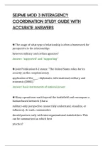Sejpme Mod 3 Interagency&NewLine;Coordination Study Guide With&NewLine;Accurate Answer