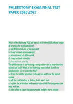 Phlebotomy Exam&period;final Test Paper 20262027&period;&NewLine;&NewLine;&NewLine;