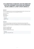 Ati Alterations In Immunity And Inflammatory&NewLine;Function Assesment Questions And Answers&NewLine;Solved Correctly Latest Update Graded A&plus;