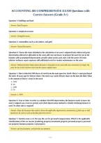 ACCOUNTING 405 COMPREHENSIVE EXAM Questions with&NewLine;Correct Answers &lpar;Grade A&plus;&rpar;