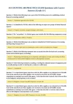ACCOUNTING 405 PRACTICE EXAM Questions with Correct&NewLine;Answers &lpar;Grade A&plus;&rpar;