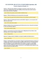 ACCOUNTING 405 ACTUAL EXAM PAPER Questions with&NewLine;Correct Answers &lpar;Grade A&plus;&rpar;