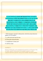 U1 Ust Installation Retrofitting Exam&sol;U1 Ust Installation Retrofitting Actual Exam 2026-2027 Complete And Approved Exam Questions And Correct Verified Answers With Detailed Rationales &lpar;100&percnt; Reliable Solutions&rpar; Currently Updated Version 2026 Edition &vert;Guara