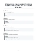 Programming Final Exam Questions And&NewLine;Answers Solved Correctly Latest Update&NewLine;Graded A&plus;