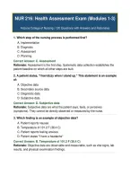 NUR 216 Health Assessment Exam Questions and Answers &ndash; Modules 1&ndash;3