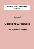 Hartman&rsquo;s CNA &vert; Comprehensive Final Exam Review&comma; Practice Questions & Verified Answers &vert; 2026&sol;2027