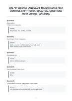 Qal "B" License Landscape Maintenance Pest&NewLine;Control Chpt 1 Updated Actual Questions&NewLine;With Correct Answers&NewLine;