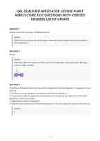 Qal Qualified Applicator License Plant&NewLine;Agriculture Test Questions With Verified&NewLine;Answers Latest Update&NewLine;