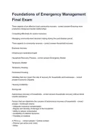 Foundations of Emergency Management &vert; Final Exam Study Guide&comma; Practice Questions & Answers