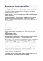 Emergency Management Final &vert; Study Guide&comma; Practice Questions & Exam Review