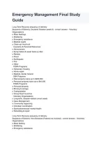 Emergency Management Final Study Guide &vert; Key Concepts&comma; Practice Questions & Exam Review