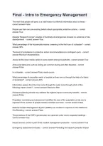 Final &ndash; Intro to Emergency Management &vert; Study Guide&comma; Practice Questions & Exam Review