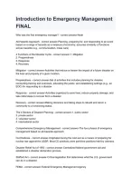 Introduction to Emergency Management &vert; Final Exam Review&comma; Practice Questions & Answers