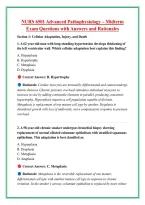 NURS 6501 Advanced Pathophysiology &ndash; Midterm &NewLine;Exam Questions with Answers and Rationales 