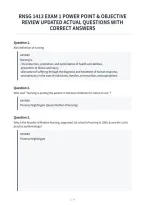 Rnsg 1413 Exam 1 Power Point & Objective&NewLine;Review Updated Actual Questions With&NewLine;Correct Answers