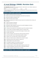 Edexcel A-level Biology A &lpar;SNAB&rpar; Topic 3&colon; Voice of the Genome&comma; Revision Quiz &plus; Full Mark Scheme &lpar;149 marks&rpar;
