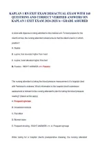 Kaplan RN Exit Exam 2024 Study Guide&colon; Nursing Review and Practice Questions
