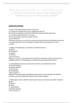 BIOL 252 HUMAN ANATOMY AND PHYSIOLOGY II w&sol;Lab &vert; Final Exam&semi; Review 560 Questions and Answers with Rationale&vert; Verified