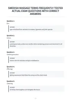 Swedish Massage Terms Frequently Tested&NewLine;Actual Exam Questions With Correct&NewLine;Answers