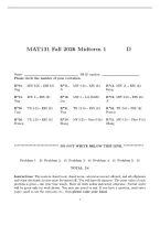 MAT 131 Midterm 1 &vert; With complete solution&vert; Updated RATED A&plus; &vert; NEW &vert; RATED A&plus; &vert; Stony Brook University&vert; 2026&sol;2027 
