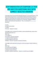 TCFP Firefighter I&sol;II Chapters 1&ndash;5 Test&colon; 205 Written Questions with Correct Selected Answers