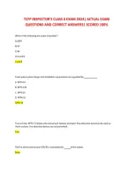TCFP Inspector's Class Fire Inspector II Exam&colon; 100 Out of 100 Questions and Verified Answers  