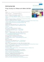 TestasbankasforasWong'sasNursingasCareasofasInfantsasandasChildrenas11thasEditionasbyasHockenberryasChapteras01&colon;asPerspectivesasofasPediatricasNursing