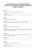 Tdlr Cosmetology Rules & Regulations&NewLine;Latest Actual Exam With Verified Questions &&NewLine;Correct Answers