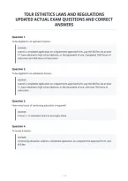Tdlr Esthetics Laws And Regulations&NewLine;Updated Actual Exam Questions And Correct&NewLine;Answers