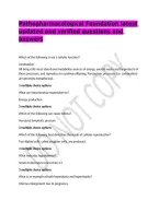 Pathopharmacological Foundation latest updated and verified questions and answers