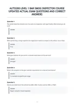 Auto200 Level 1 Bar Smog Inspector Course&NewLine;Updated Actual Exam Questions And Correct&NewLine;Answers