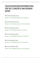Texas Roadhouse Bartender Final&NewLine;Test Key Concepts And Revision&NewLine;Notes&NewLine;