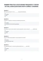 Barber Practice State Board Frequently Tested&NewLine;Actual Exam Questions With Correct Answers