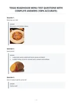 Texas Roadhouse Menu Test Questions With&NewLine;Complete Answers &lpar;100&percnt; Accurate&rpar;