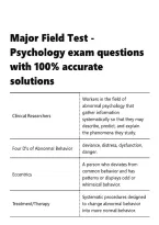 Major Field Test - Psychology exam questions with 100&percnt; accurate solutions 