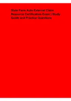 State Farm Auto External Claim Resource Certification Exam &ndash; Study Guide and Practice Questions